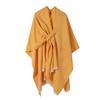 European & American Solid Color Imitation Cashmere Shawl Cape - Women's Autumn/Winter Warm Outerwear Scarf