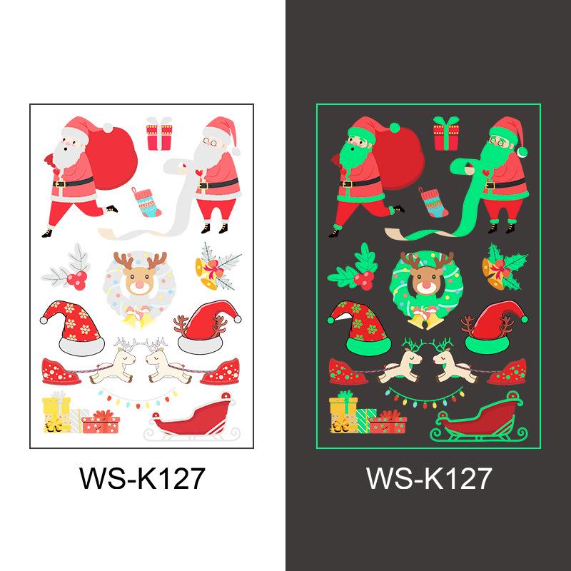 In-Stock Luminous Christmas Temporary Tattoo Stickers for Holiday Party & Window Decoration Gifts