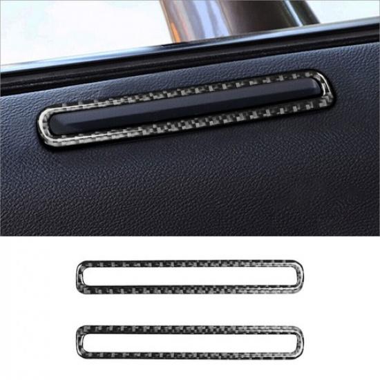 2Pcs Carbon Fiber Interior Door Air Vent Cover Trim For Dodge Charger 2015-