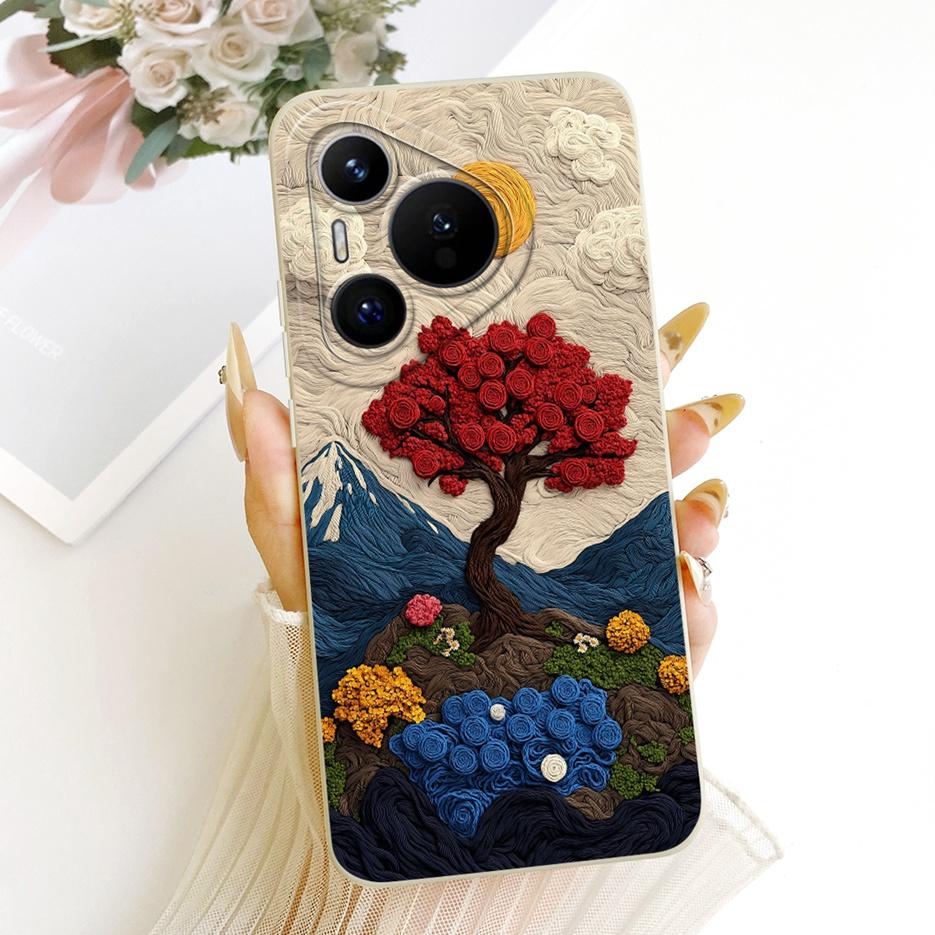 For Huawei Pura 70 Pro Case Pura70 Pro+ New Flowers Candy Painted Cover Soft Silicone Phone Case For Huawei Pura 70 Ultra Fundas