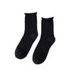 Loose Rolled-up Socks for Women In Summer, Thin and Breathable Mid-calf Socks, Solid-colored Cotton Pile Socks