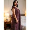 Maroon Beautiful Printed Night Gown Indian Designer Casual Wear Nighty Dress