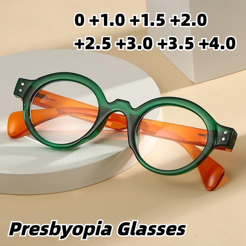 2026 Neue Modische Blaulichtfilternde Lesebrille für Presbyopie Unisex Rundes Gestell Hochauflösende Lesebrille Dioptrien 0 bis +4,0