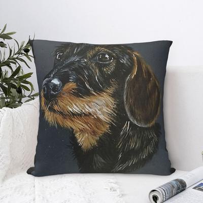 Dackel mit harten Borsten Kissenbezüge Dackel-Liebhaber Kissenbezüge Dekorative Überwurf-Kissenhülle für Sofa 45x45cm
