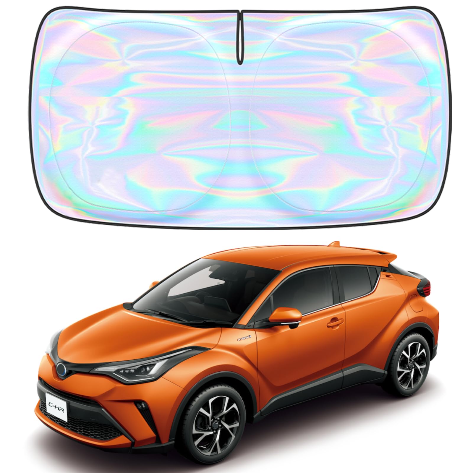 

для Toyota 10 Серии 50 Серии Передний Солнцезащитный Экран для Лобового Стекла Защита от Солнечных Ожогов Затемнение УФ УФ Аккумулятор Тепла В Комплекте Сумка для Хранения [Новинка 2025, Специфичный для Автомобиля] C-HR