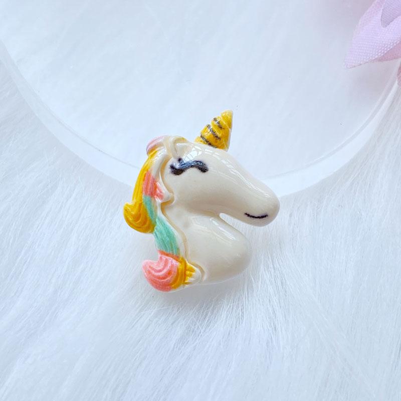 10Pcs New Mixed Cartoon Mini Lovely Unicorn Flat Back Resin Cabochons Necklace Pendant Keychain Charms DIY Decoration