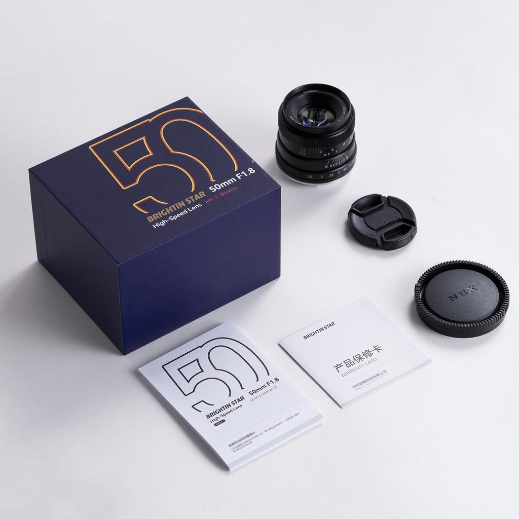 Brightin Star 50mm Großblenden MF Festbrennweite Objektiv für Nikon Z Mount Spiegellose Kameras wie Schwarz F1.8 APS-C Z30, Z50, Z50II, Zfc, Z5, Z5II, Z6,