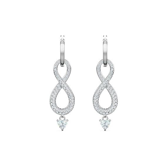 Swarovski Infinity Eternal Love Earrings Women earrings Plated-White-Gold 5520578 Box (Random Color)
