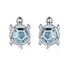 WOSTU 925 Sterling Silber Mini Blume Schmetterling Vogel Biene Steckerohrringe Regenbogen Mondstein Kätzchen Ohrstecker Mädchen Party Schmuck