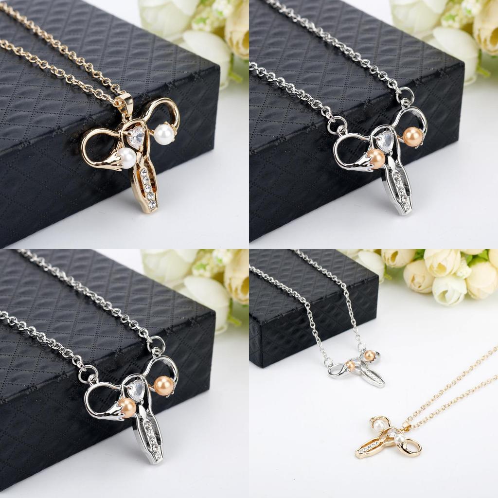 Uterine Modeling Necklace With Alloy Pendant For Gift And Casual Wear