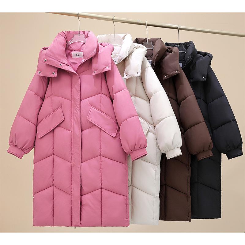 Fashionable and Versatile Hooded Plus Size Women's Thickened Warm and Cold Winter Coat - Lightweight and Comfortable Long-sleeved Cotton Jacket Coat