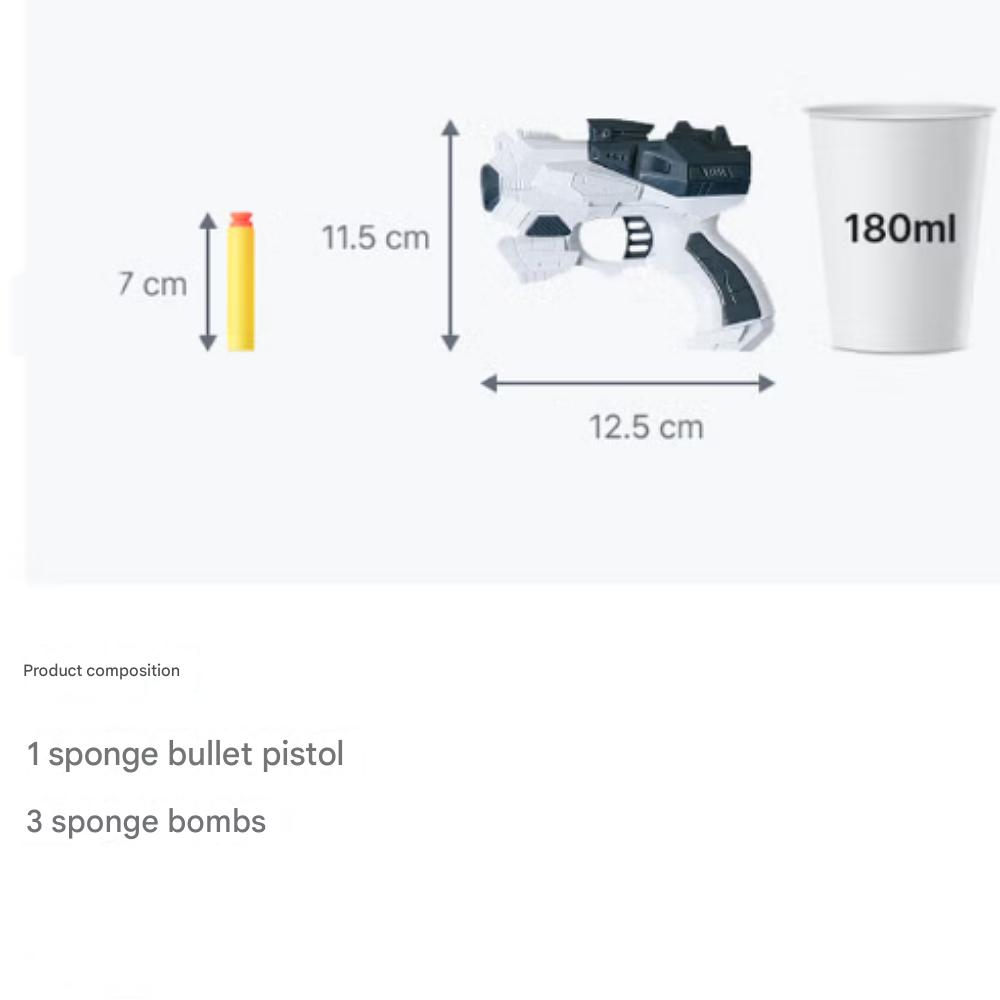 Pistola Mini Morbida di Spugna(+3 Soli Proiettili, Per Acquistare Ricarica(+40) Proiettile di spugna nello stesso negozio)