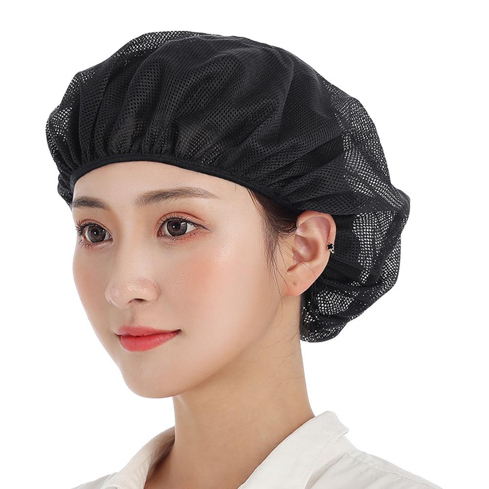 Simple Elastic Mesh Work Hat Breathable Oil-Resistant Catering Work Wear Dust-proof Hair Nets Cap Food Service