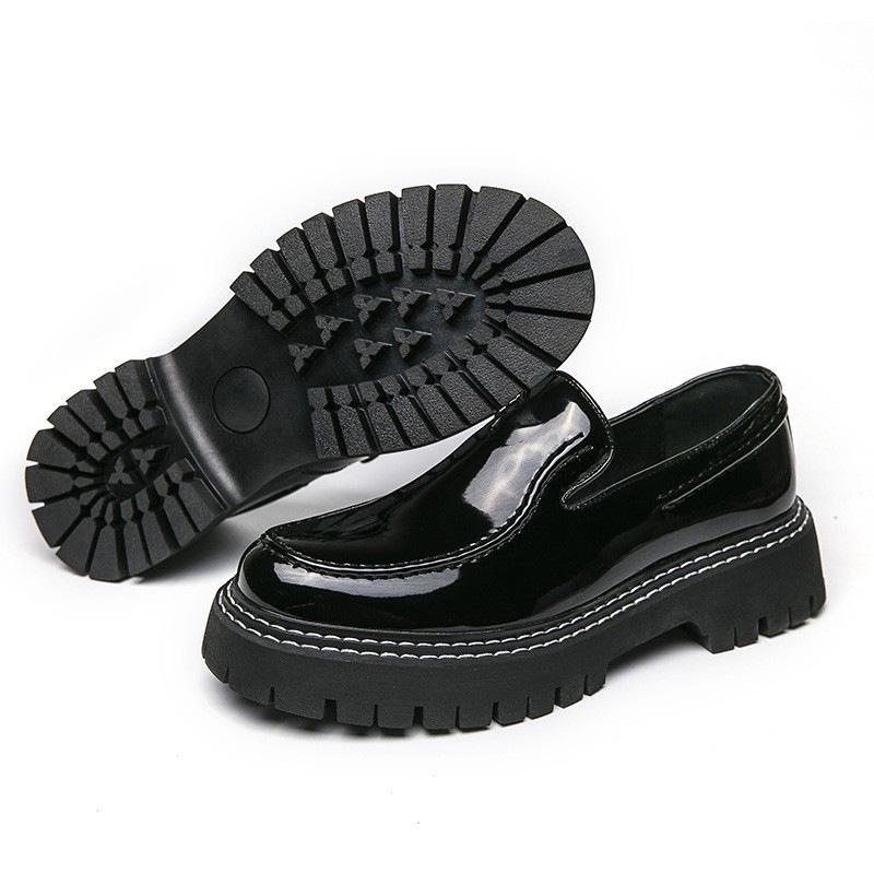 Herren Britischer Stil Formelle Leder Loafer: Schlupfschuhe, Dicke Sohle, Höhensteigernd, Lässige Business-Schuhe