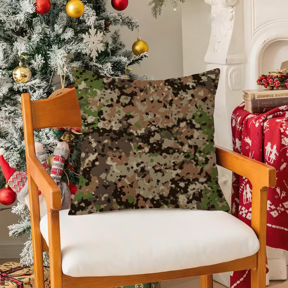 Decorative Military Camo Pillow Case Silky Elegant Comfort Sofa Bed Invisible Zipper
