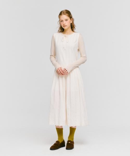 Depound Lace Long Dress [Cream]