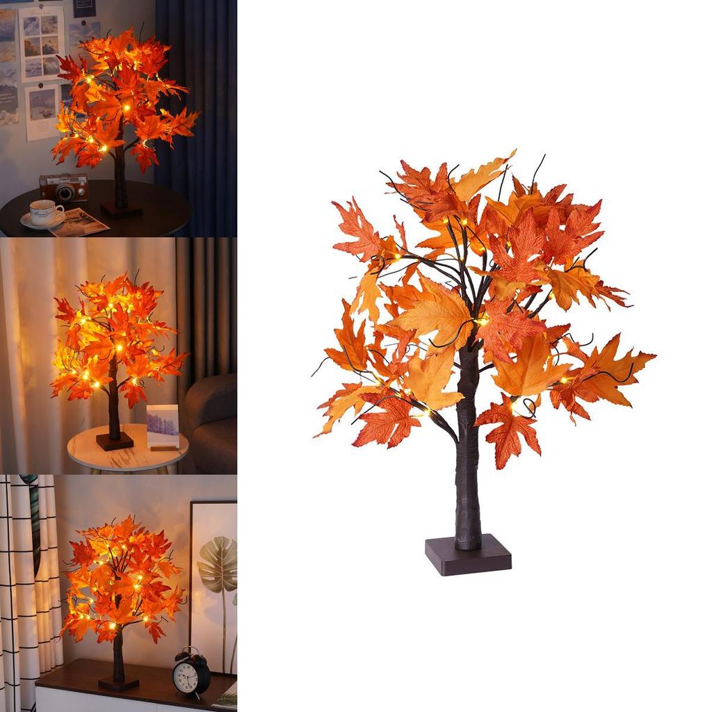 Indoor Led Maple Tree Lamp With 24 Leds For Christmas Thanksgiving Party Home Decoration