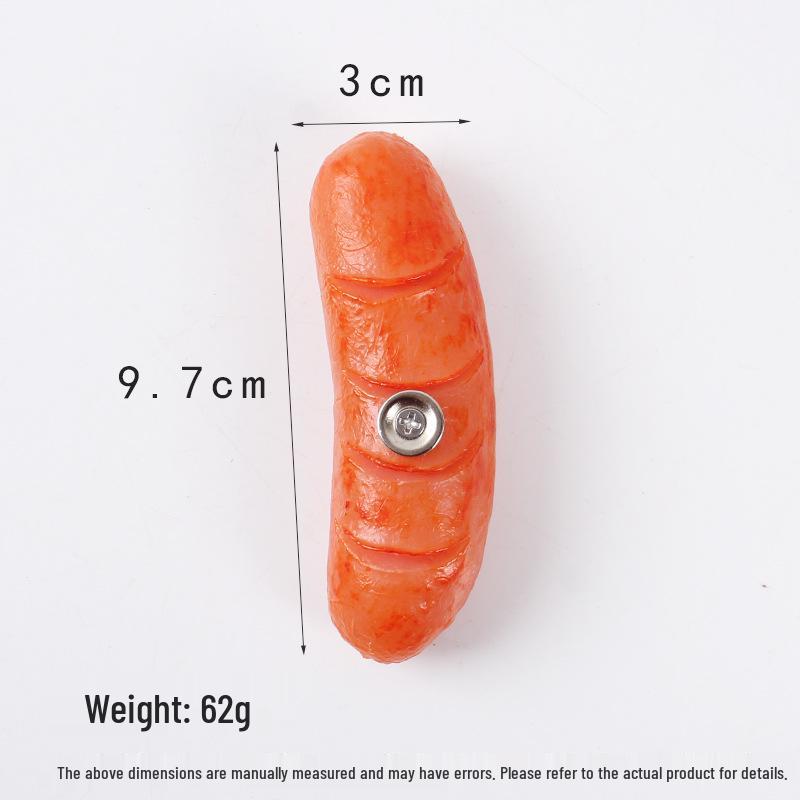 Grilled Sausage Magnet & Keychain Toy - Simulated Hot Dog & Cured Sausage