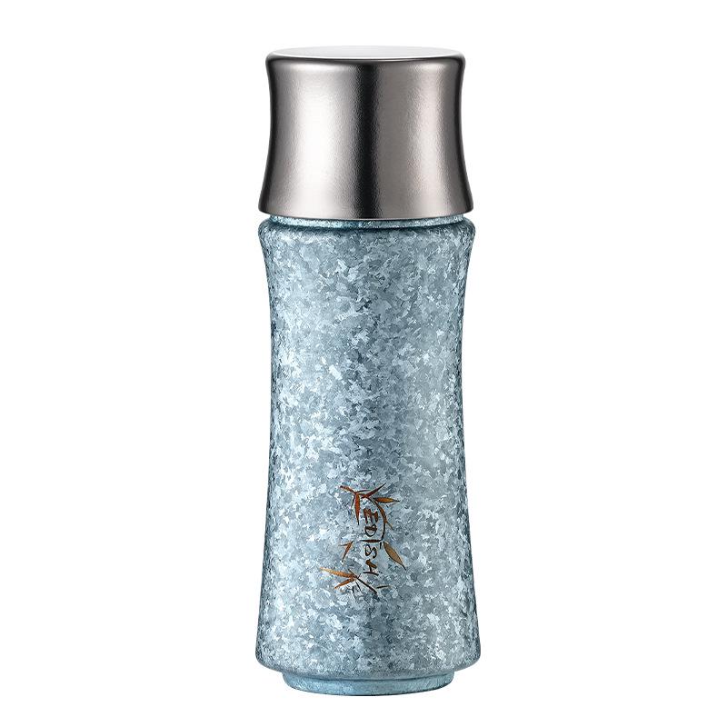 Pure Titanium Double-Layer Thermos Cup with Magnetic Suction and Bamboo Joint - Tea Steeper & Business Gift Cup