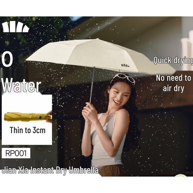 Beneunder Ultra-Thin Portable 3-Fold Quick Dry Umbrella