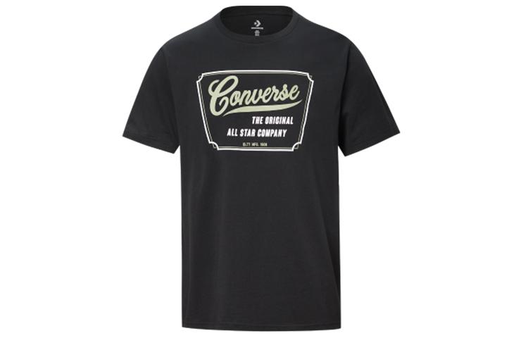 Converse T Shirts Men's Black Crew Neck Moderate Straight Fit 10018853-001