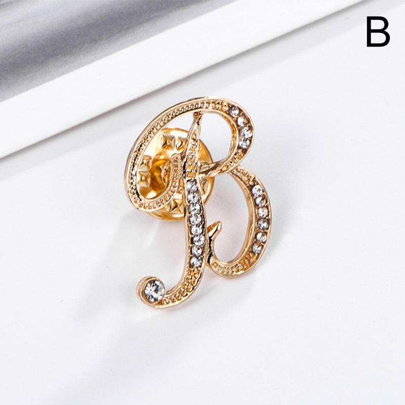 1 ST Sieraden Geschenken Broche 26 Engels Brief Kristal Steentjes Broches Vrouwen Hoge Kwaliteit