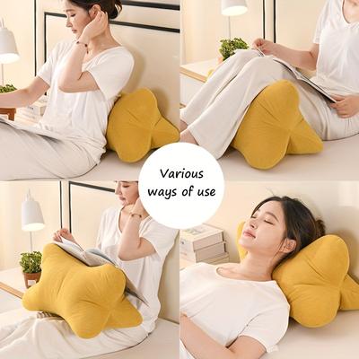 1pc Chenille Ergonomic Soft Triangular Bone Lumbar Support Pillow Thickened Couch Cushion for Office Chair,Home Decor,Comfortable Back Support,Orange