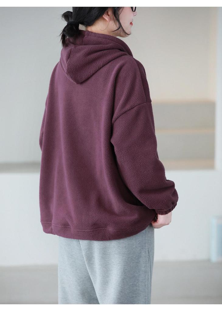 Women's Double-Sided Fleece Hoodie - New Spring Style, Casual Loose Fit, Slimming, Thickened, and Warm.