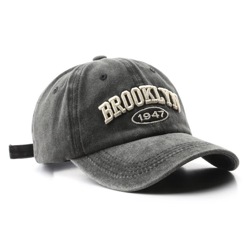 Hat Women's Washed Denim Deep Top Embroidered Cap Outdoor Men's Travel Sunscreen Shade Baseball Cap Tide