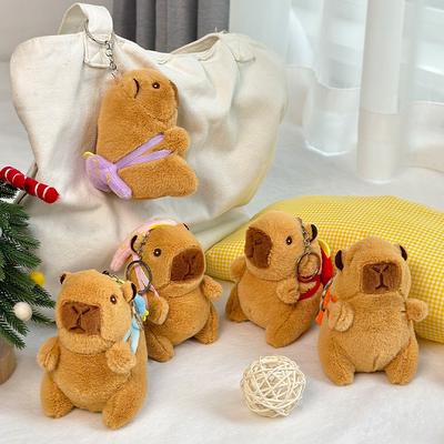 Kapibara Peluş Kolye Sevimli Kapibara Bebek Bez Bebek Anahtarlık 4 İnç Yakalama Bebeği