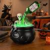 Dekoracja na imprezę Halloween Kociołek Czarownicy, Duże Plastikowe Czarne Wiadro z Pływającą Butelką Mikstury, Upiorna Ozdoba Czarodziejska Garnek na Zupę do Domu, Weranda, Zaparz