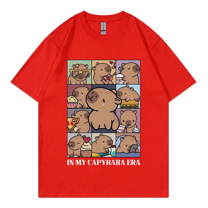 In My Capybara Era T-Shirt Clothing Fashion Short Sleeve T Shirts Summer Casual Loose Cotton T-Shirts Streetwear