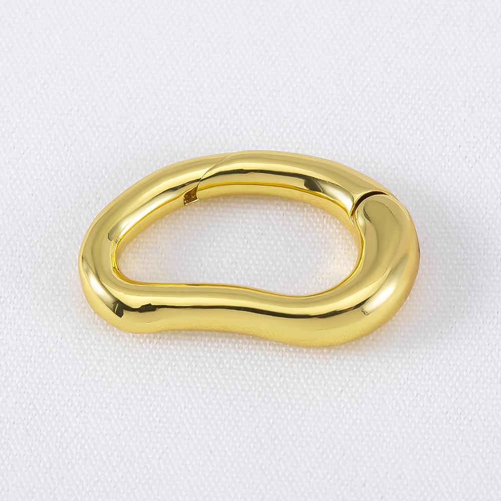 18K Vergoldeter D-Ring Erbsenförmiger Federverschluss zum Armbandherstellen Messing Schnallenverschluss Karabinerverschlüsse für Schmuckherstellung Zubehör