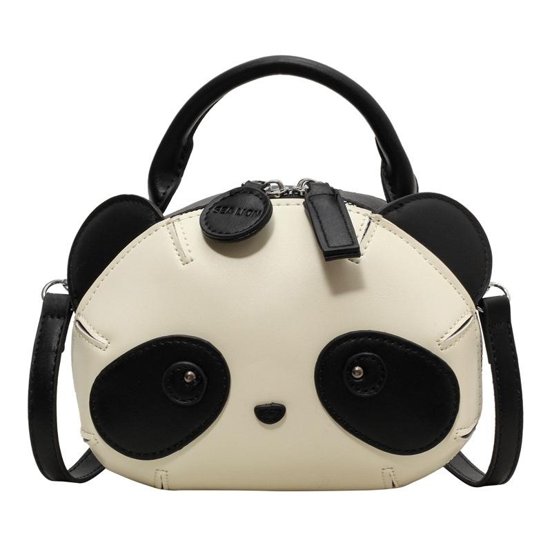 Tote Bag Panda Shoulder Women's Bag Oblique Span Bag Korean Version Simple and Versatile Oblique Span Bag Korean Red Panda PU Women's Bag