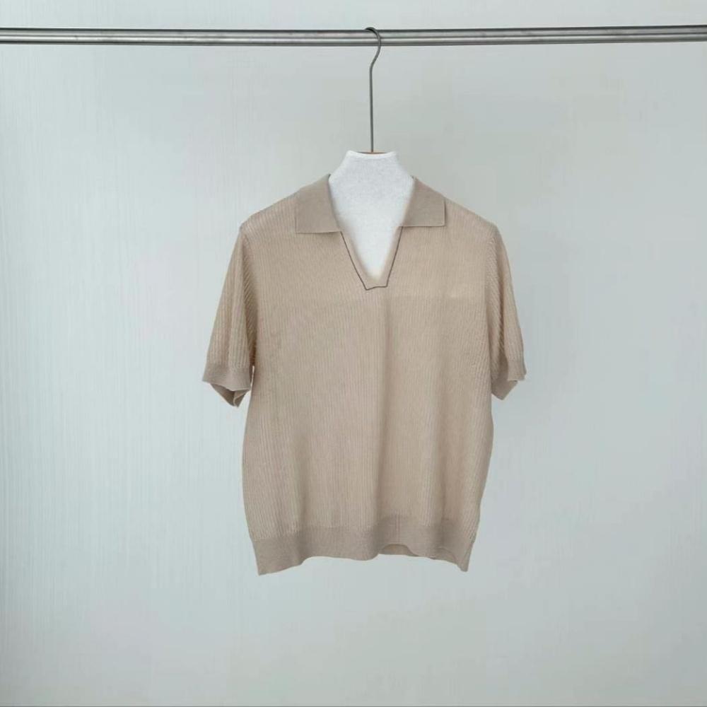 Luxury Brand Women's Clothing Fashion Ladies Knitted Pullover Linen Silk Polo Shirts Sweaters For Woman