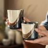 Cup Japanese Ceramic Cup Creative Contrasting Color No Handle Cup Household Water Cup Teacup Restaurant Holding Cup Atmosphere Wine Glass