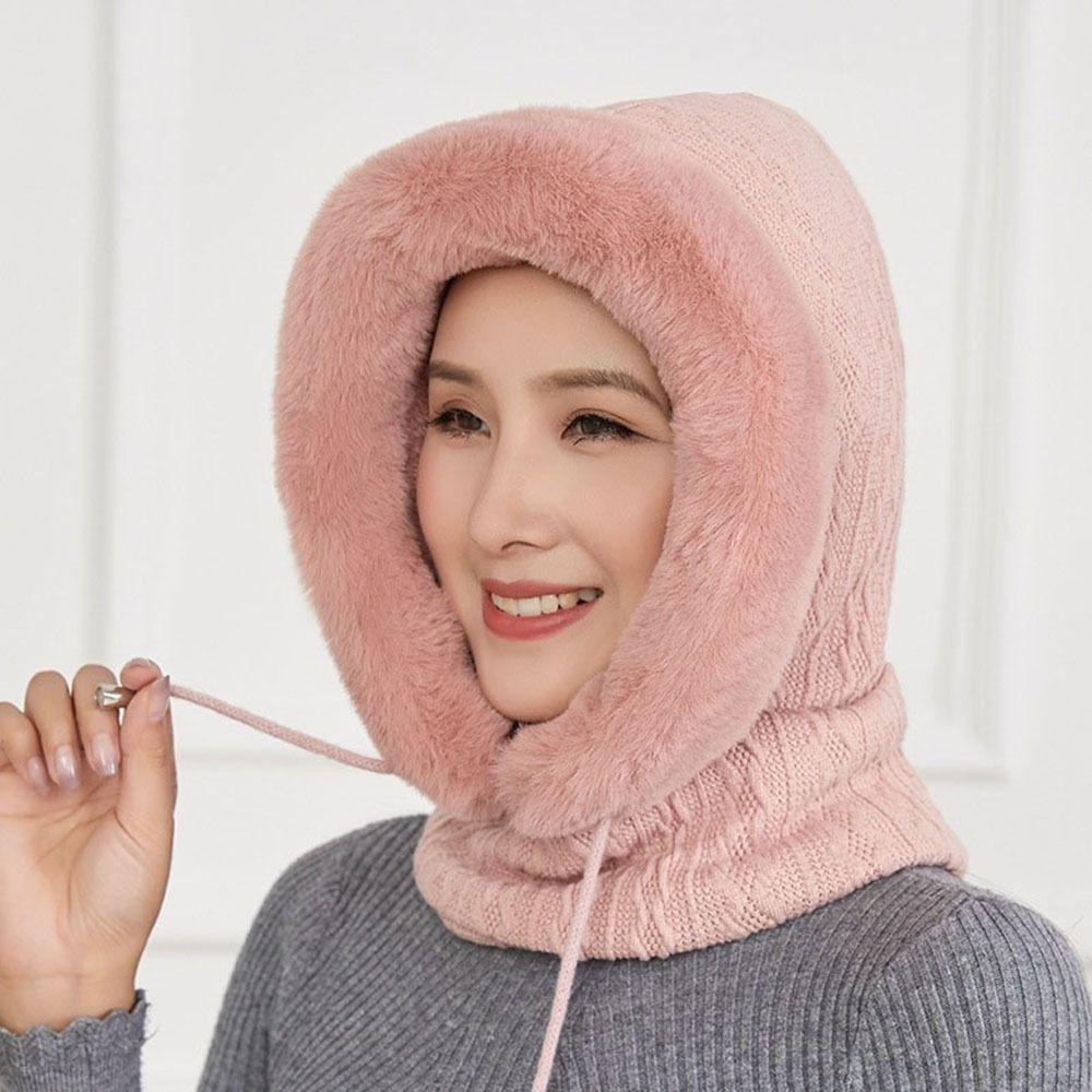 Scarf Neck Warmer Plush Bib Hat Collar Ear Protection Hat Plush Hat Bib Hat Beanie Hat  Hat