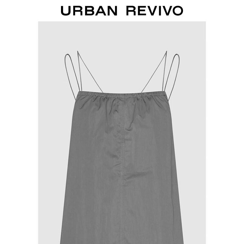 UR 2025 Spring Casual Workwear Drawstring Camisole Dress