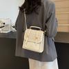 Woven Double Backpack Women's 2025 Spring New Shoulder College Style Niche Retro Handbag