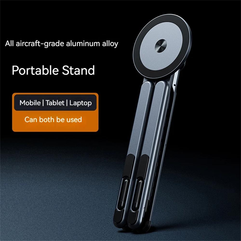 Multifunktionaler magnetischer Handyhalter Handheld Selfie-Stick Faltbares Stativ Tragbarer Schreibtischständer für iPhone 17 Pro Max iPad Tablet Laptop