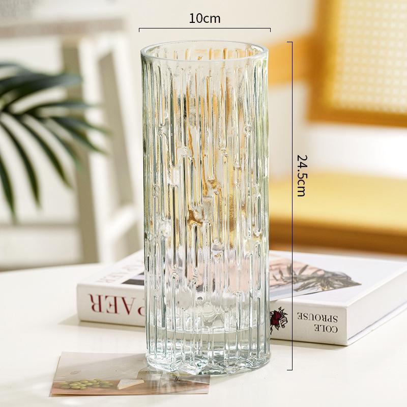 Minimalistická průhledná skleněná váza na hydroponické květiny - Elegantní bytová a ložnicová dekorace