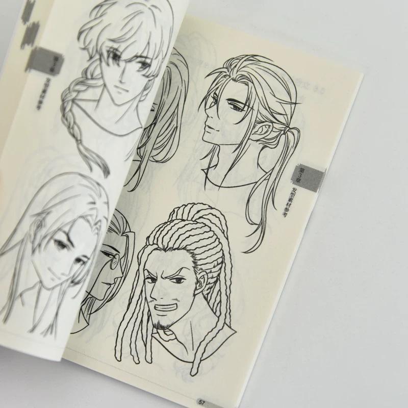 1Pcs Anime Illustration Tutorial Book Manga Drawing Tutorial Pocket Book For Beginner Hairstyle Material Copying Practice Book