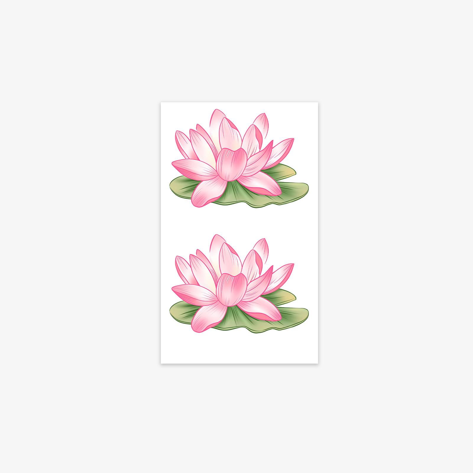 Premium Sense Small Fresh Simple Retro Lotus Lotus Arm Tattoo Sticker 6*10CM