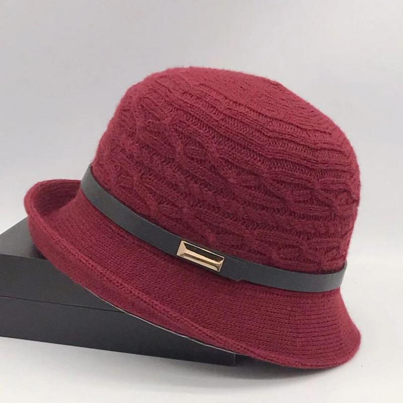 Woolen Bucket Hat Women's Autumn and Winter Bow Korean Version Versatile Japanese Dome Basin Hat British Retro Top Hat Tide
