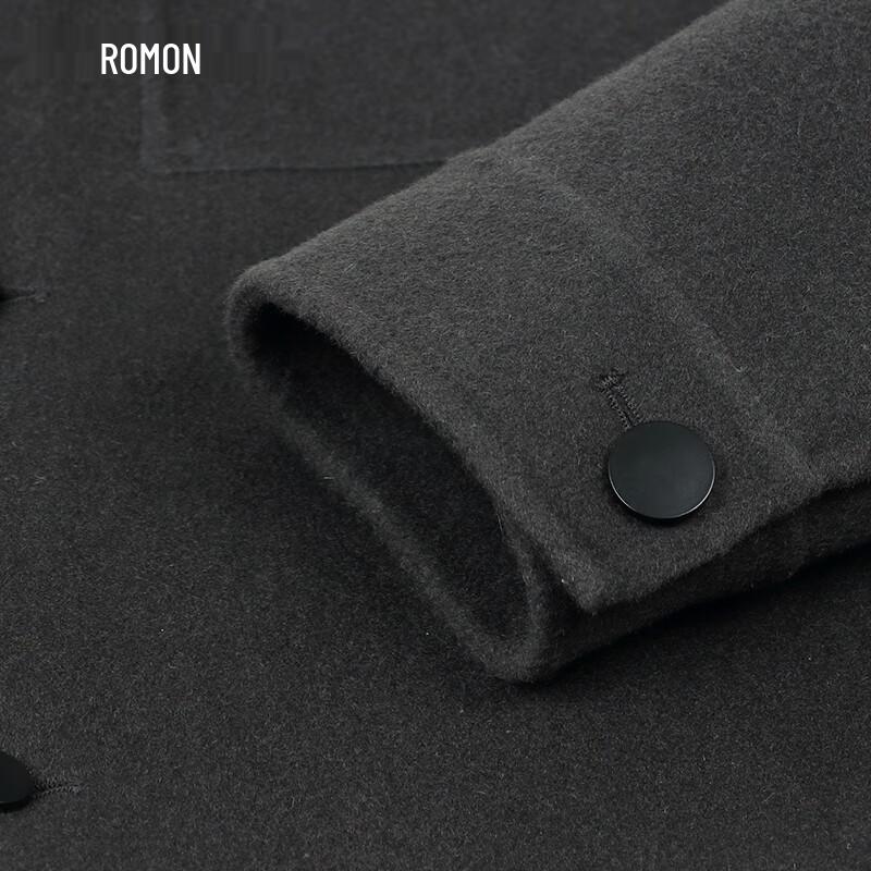 Romon Men's Merino Wool Blend Double-Faced Business Casual Short Coat