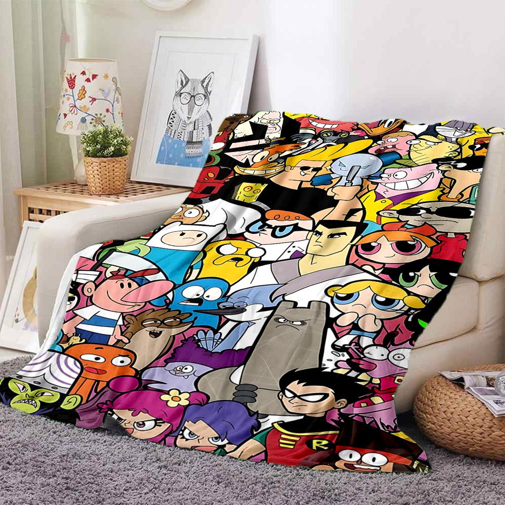 1Pc Anime Character Mashup Poster Flannel Fleece Blanket Soft Warm Throw Blanket For Sofa Bed Couch Home Decor Travel Nap Blanket Xmas Gift Q1200
