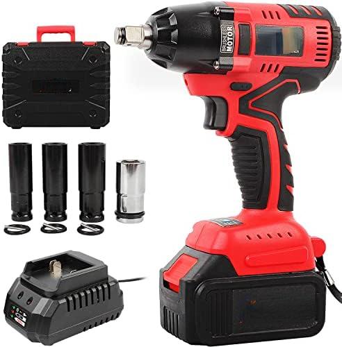 

Набор гаечных ключей 1/2 дюйма, мощный бесщеточный двигатель, литий-ионная аккумуляторная батарея, макс. 20 В, с зарядным устройством, розетки, 6 шт., аккумуляторный гаечный ключ