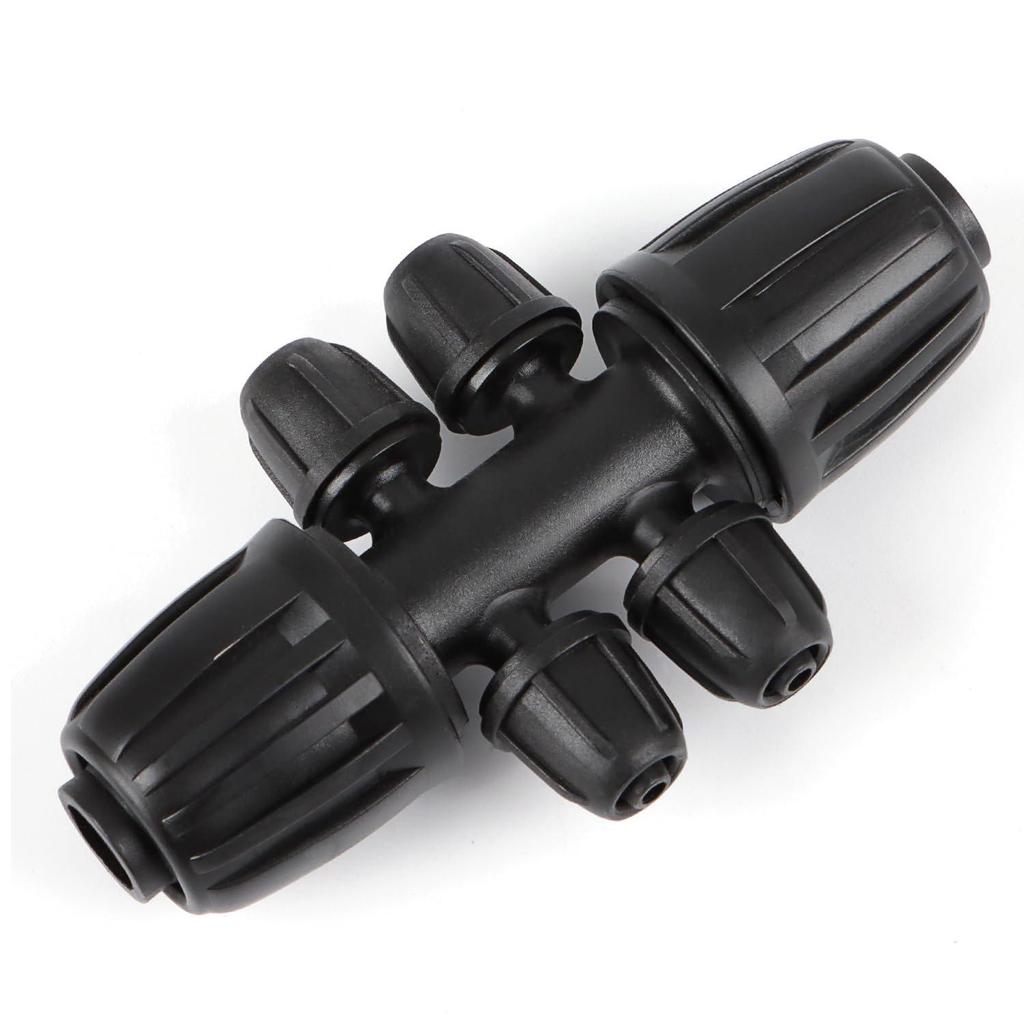 16mm PE Pipe Water-Saving Irrigation Fittings: 4-Point Hose, Valve, Reducing Tee, Six-Way Plug, Elbow Connector