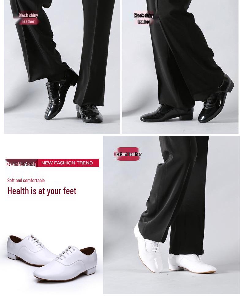 Men's Soft Sole Latin and Modern Dance Shoes for Waltz and Square Dancing