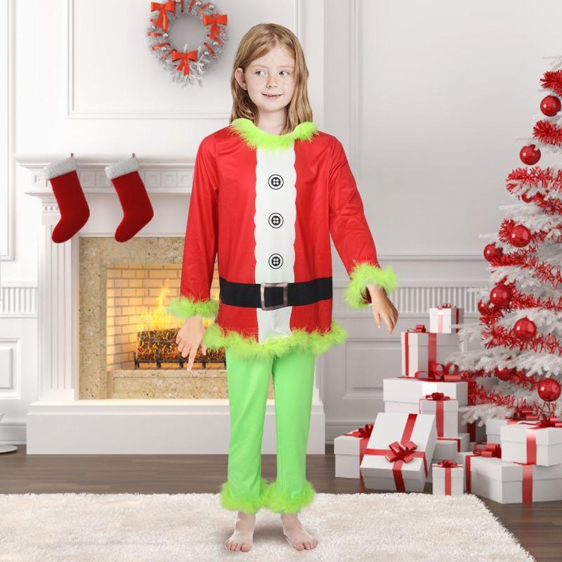 Nový zelený chlupatý kostým monstra Grinch Dětský kostým Vystupovací oblečení